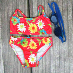 Sunset Two Piece T-Back Tank Girl's Swimsuit - Brookesbeach.com