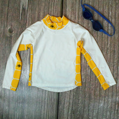 Children and Toddler's RashGuards UPF-40-50+ UV White/Yellow Bee - Brookesbeach.com